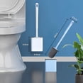 thumbnail image 2 of Escobilla de baño de silicona, limpieza profunda con mango largo antideslizante y secado en pared sin taladrar (blanco), 2 of 5