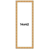 14x42 Frame Gold Rustic Solid Wood Picture Frame | 1.25 Inch Wide Moulding | Rustique Gold