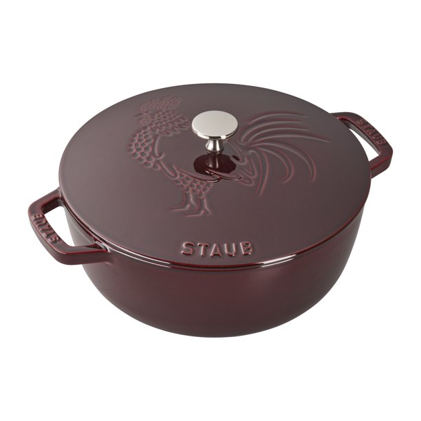 Staub Cast Iron 3.75qt Essential French Oven Rooster Grenadine