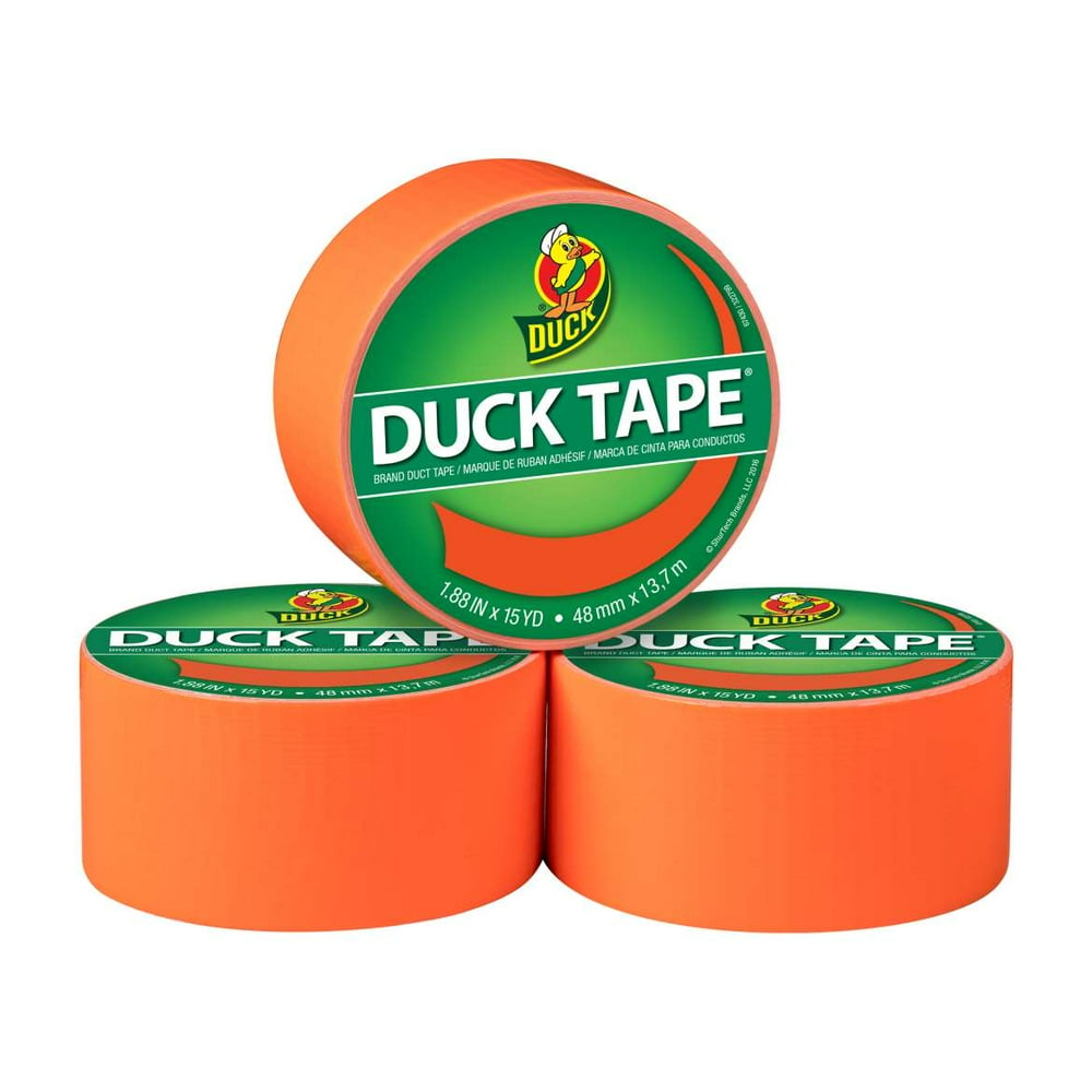 Color Duck Tape Brand Duct Tape 1.88 In. x 20 Yd., Neon Orange, 3Pack