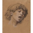 thumbnail image 2 of Luc-Olivier Merson 12x14 Black Ornate Wood Framed Double Matted Museum Art Print Titled: Head of a Boy Singing (Study for Music) (C. 1898), 2 of 5