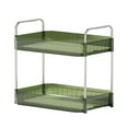 thumbnail image 1 of Organizador de escritorio de 2 niveles con soporte para cosméticos y maquillaje, gran capacidad de drenaje. Rejilla de drenaje verde, 1 of 9