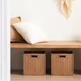 thumbnail image 5 of HBlife Wicker Baskets, Set of 3 Foldable Hand-Woven Paper Rope Storage Baskets, Caramel, 5 of 10