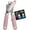 Pink, variant on Heavy duty stainless steel smooth edge manual can opener and bottle opener, soft handle, rust-proof extra large handheld easy turn knob, multi-purpose kitchen tool