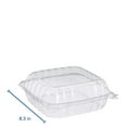 thumbnail image 2 of C90PST1 ClearSeal Plastic Hinged Containers, Clear, 8.2 x 8.3 x 3 Inches, Case of 250, 2 of 7
