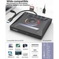 thumbnail image 4 of Tigebraver External CD DVD Drive, 8 in 1 USB 3.0 & Type-C Disc Reader Writer Burner, Slim Portable DVD/CD +/-RW Optical Drive for PC Laptop Desktop MacBook Mac Windows Linux, Silver, 4 of 9