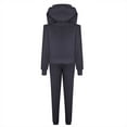 thumbnail image 5 of RQYYD Women's Two Piece Outfits Tracksuit Cold Shoulder Long Sleeve Hoodies Tops Jogger Sweatpants Matching Sets Gray XXL, 5 of 6