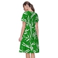 thumbnail image 2 of Bixox Robe d'Été à Manches Courtes pour Femmes Robe Ample Longueur Genou avec Poches-Bambou, 2 of 7