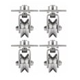thumbnail image 1 of 4 Pcs Rouleau de Rail Pivotant 3 Po avec Plaque en Acier Inoxydable 304 Roues de Portail Coulissant pour Rail, Allée Roulante, 1 of 7