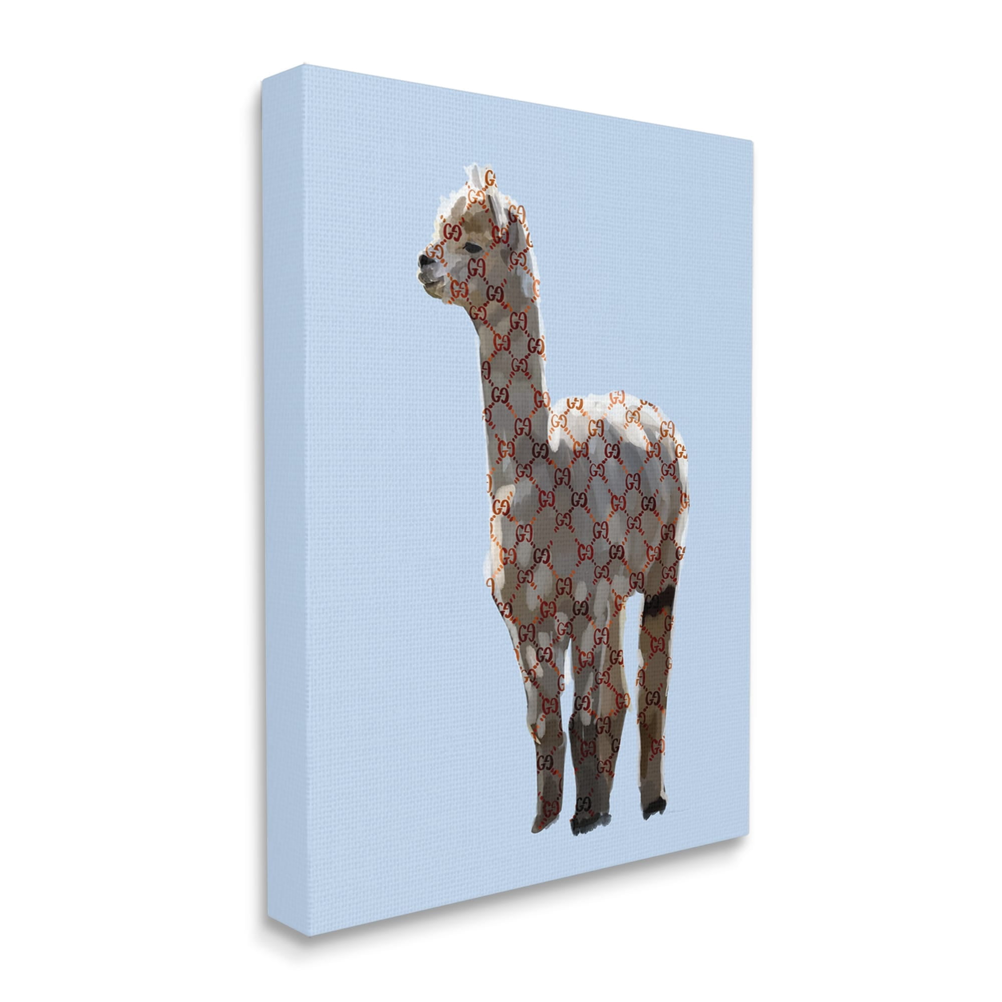 Stupell Glam Llama Fashion Pattern Symbol Animals & Insects Painting Gallery Wrapped Canvas Print Wall Art