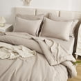 thumbnail image 4 of Juego de edredón Litanika, tamaño king, avena, 7 piezas, cama en bolsa, 4 of 7