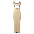 thumbnail image 6 of Hfolob Dresses For Women Female Slim Backless Knit Long Dress Sleeveless Patchwork Hollow Out Wrapped Maxi Dress Summer Bodycon Dress Vacation Outfits, 6 of 9