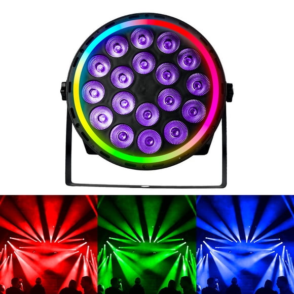Cañon Par LED Showtech 18x12W RGBW 4 en 1 con Aro LED Decorativo DMX