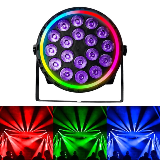 Cañon Par LED Showtech 18x12W RGBW 4 en 1 con Aro LED Decorativo DMX
