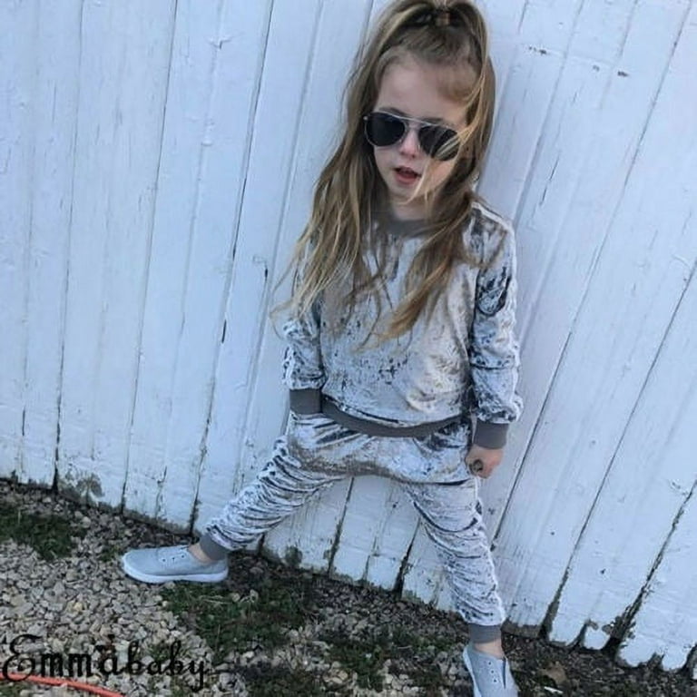 Kids Boys Girls Unisex Sports Clothes Set Striped Velvet Suit Autumn  Tracksuit Outfits Set 