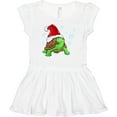 thumbnail image 3 of Inktastic Christmas Turtle in with Santa Hat and Snowflakes Girls Toddler Dress, 3 of 5