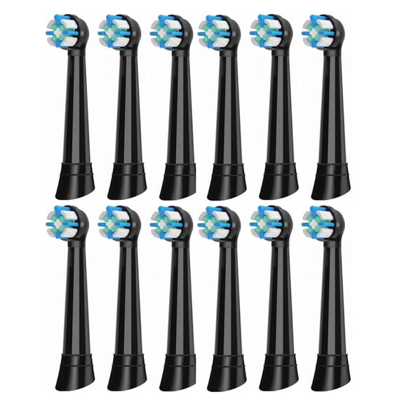 12PC Electric Toothbrush Heads Replacement for Oral-B iO Series , for Oral B iO 10 9 8 7 6 5 4 3 Series, Soft Bristles, Black