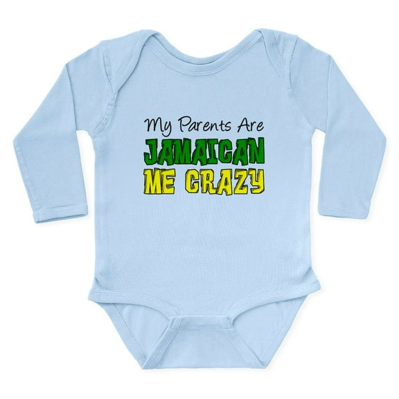 CafePress - Parents Jamaican Me Crazy Body Suit - Long Sleeve Cotton Baby Bodysuit