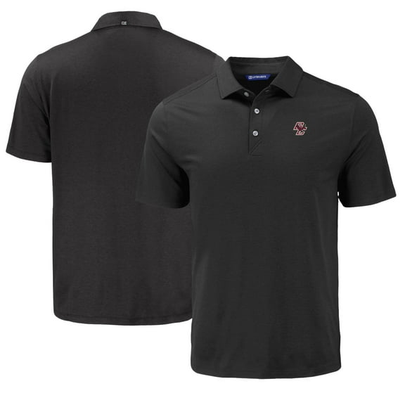 Men's Cutter & Buck Black Boston College Eagles Coastline Epic Comfort Eco Recycled Polo
