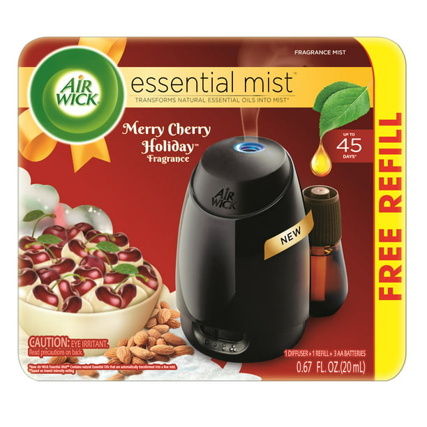 Air Wick Essential Oils Diffuser Mist Kit (Gadget + 1 Refill), Merry