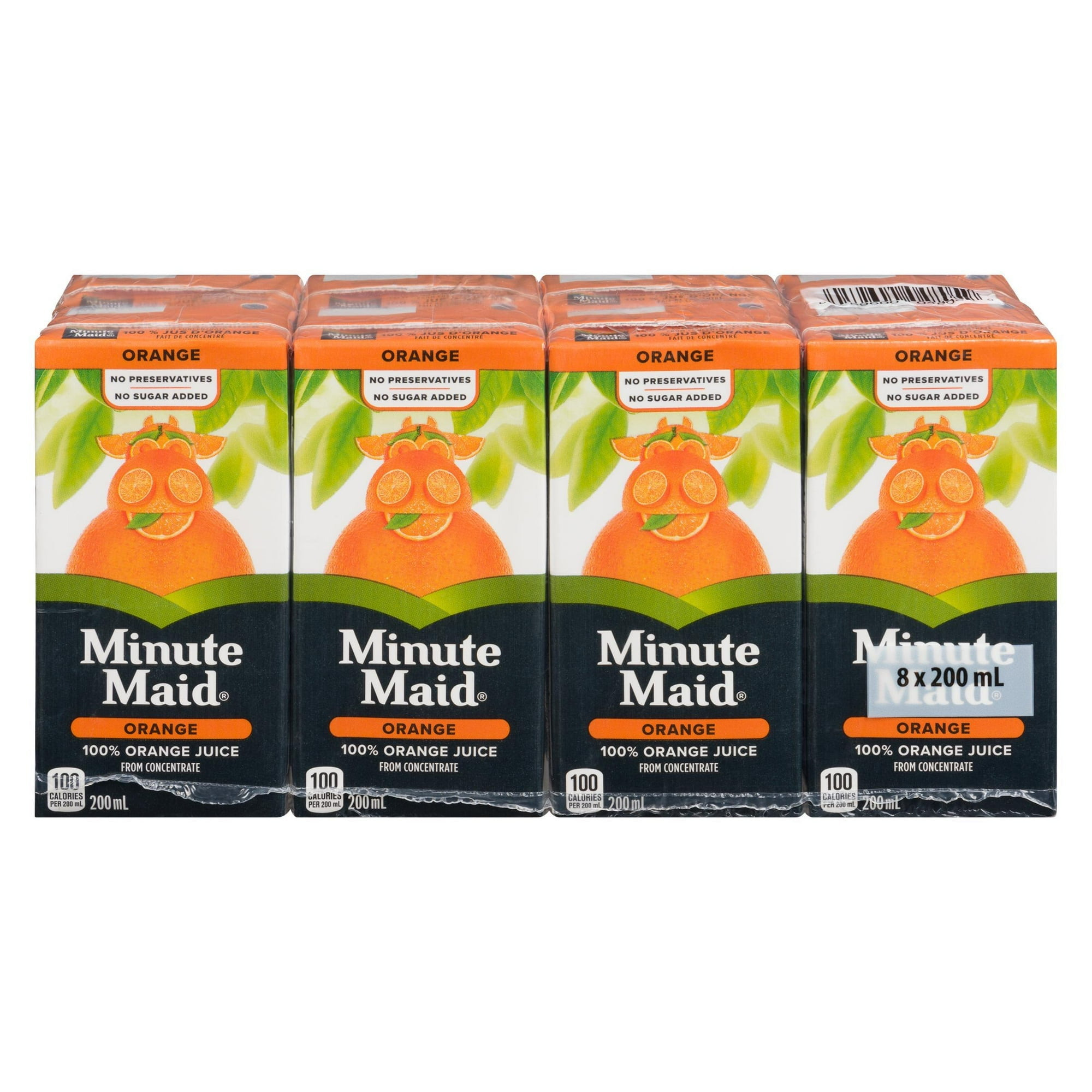 Minute Maid Orange Juice Cartons, 200 mL, 8 Pack, 200 x mL