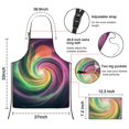 thumbnail image 3 of Colorful Tie Dye Spiral Galaxy Pattern Apron-Garden Aprons for Women with Pockets-Cotton Linen Waterproof Kitchen Cooking Gardening Aprons Adjustable for Kitchen,Cooking,BBQ and Salon 33x27 Inch, 3 of 7