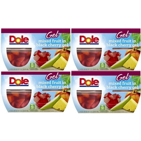 (16 Cups) Dole Fruit Bowls Mixed Fruit in Black Cherry Gel, 4.3 oz