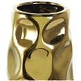 thumbnail image 4 of DecMode 19" Geometric Gold Ceramic Vase with Concaved Circles, 4 of 10