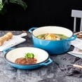 thumbnail image 6 of Bruntmor | Enameled 2 In 1 Double Dutch Oven And Domed Skillet Lid 7 Quart | 1, 6 of 8