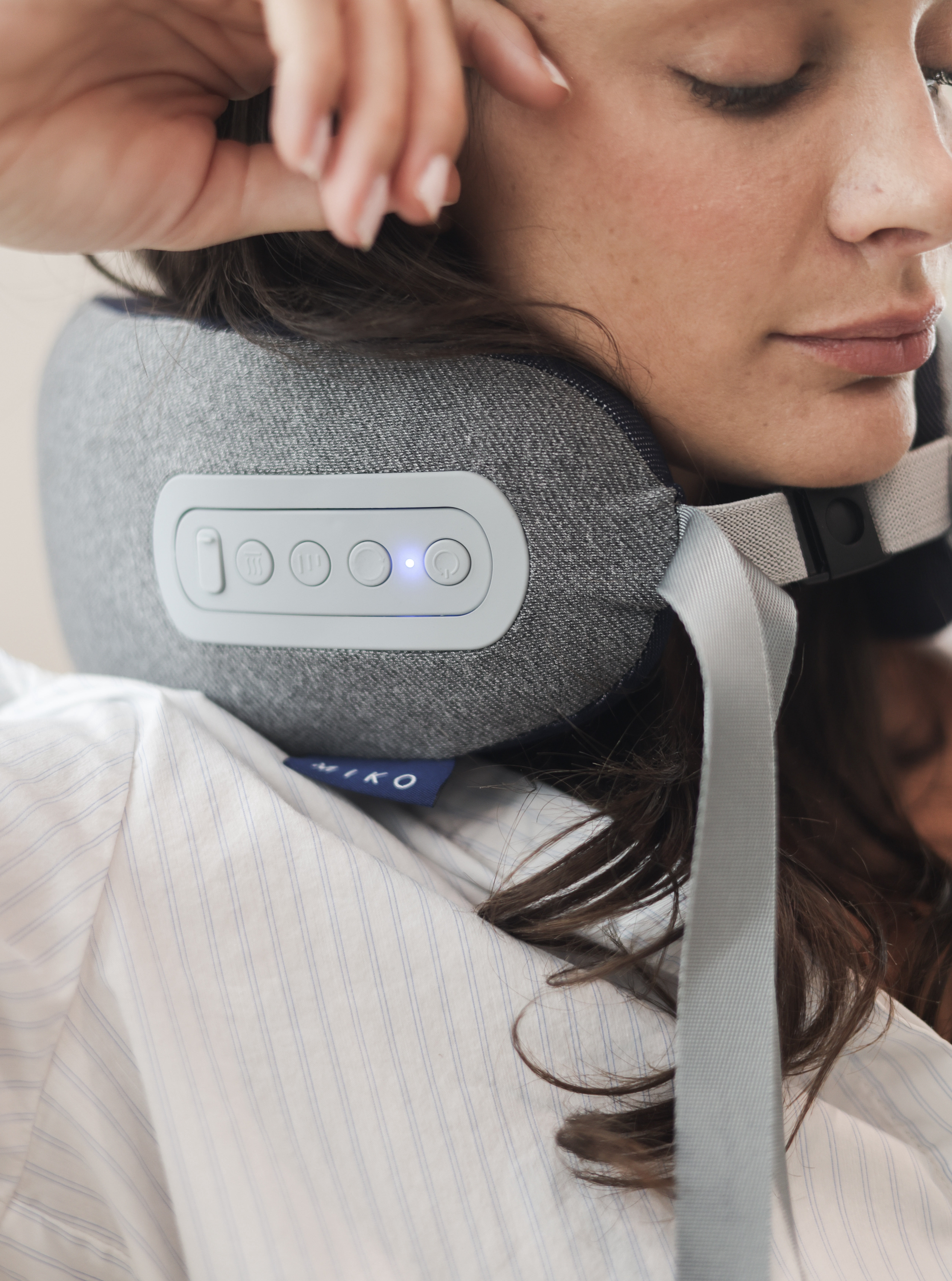 Miko Snug Neck Massage Pillow with Memory Foam, Soothing Heat, and Ergonomic Support – Portable Neck Massager for Travel, Home, and Office Comfort and Tension Relief