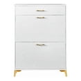 thumbnail image 4 of Shoe Cabinet, Modern Shoe Cabinet with 3 Drawers, Freestanding Shoe Cabinet Organizer with Metal Legs, Shoes Storage Cabinet for Entryway, Narrow Shoe Rack Cabinet, White., 4 of 6