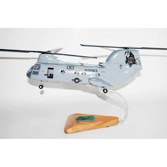 HMMT-164 Knightriders (00) CH-46 Model, 1/38 (14") Scale, Mahogany, Phrog
