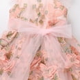 thumbnail image 6 of IBTOM CASTLE Toddler Baby Girls Butterfly Dress Princess Embroidered Flutter Sleeve Pageant Wedding Birthday Party Tulle Tutu Dress 18-24 Months Pink & Gold, 6 of 8