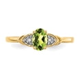 thumbnail image 5 of 14k Yellow Gold Solid Diamond & Peridot Band Ring, 5 of 7