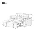 thumbnail image 2 of Onbeam Futon Sofa Bed 58" 4-1 Sleeper Sofa Couch Multi-Functional Loveseat Sleeper Sofa with Pull Out Bed,Cup Holder,USB Port for Living Room- Gray, 2 of 8