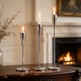 thumbnail image 2 of Qholemyo Set Of 3 Sleek Gold European Candleholder Tabletop Ornament Home Decor For Wedding Candlelit Dinner, 2 of 6
