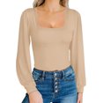 thumbnail image 1 of Xishao playera de manga larga con cuello redondo para mujer Xishao ropa, 1 of 2