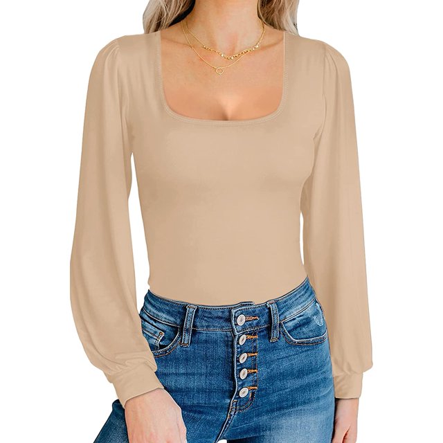 Xishao playera de manga larga con cuello redondo para mujer Xishao ropa