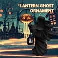 thumbnail image 1 of Estatua de fantasma de Halloween bruja de resina que sostiene la decoración de la linterna decoración del jardín del hogar aterrador, 1 of 3