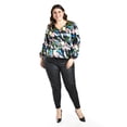 thumbnail image 4 of Blusa satinada multicolor Roman Fashion Tallas Extras 1844 Verde Azul 36, 4 of 6