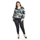 thumbnail image 4 of Blusa satinada multicolor Roman Fashion Tallas Extras 1844 Verde Azul 38, 4 of 6