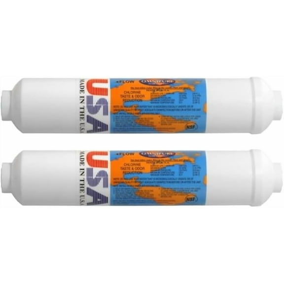 IPW Industries Inc-Omnipure -(SCL10-B)- 10" x 2" GAC & Phosphate Scale Inhibitor Inline Filter 1/4" NPT 2 Pack