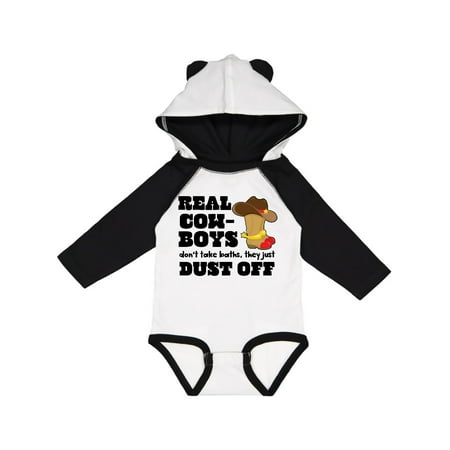 

Inktastic Boys Real Cowboys Don t Take Baths They Dust Off Gift Baby Boy Long Sleeve Bodysuit