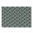 thumbnail image 1 of Black and White Cutting Board, Monochrome Interlocking Stripes Pattern with Modern Abstract Inspirations, Decorative Tempered Glass Cutting and Serving Board, Small Size, Black White, by Ambesonne, 1 of 1
