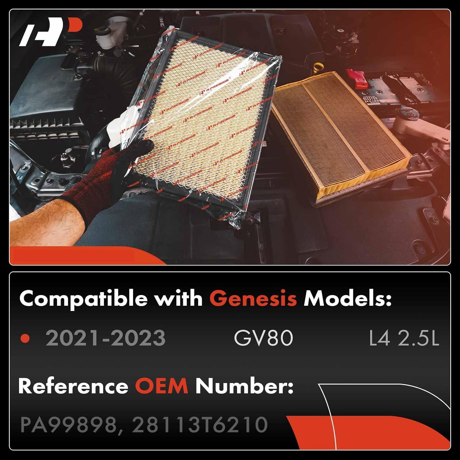 A-Premium Engine Air Filter Compatible with Genesis GV80 2021 2022 2023, 2.5L, Replace# PA99898, 28113T6210