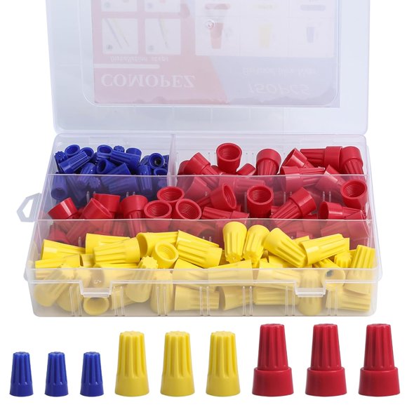 shiyou-150PCS Wire Nuts Assortment Electrical Wire Connectors Kit Colorful Spring Insert Twist Nuts Caps Wire Connectors Screw Terminals for Quick Connection