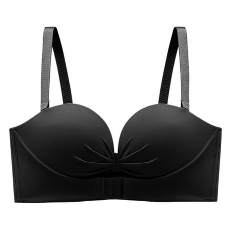 

Felwors Women s Underwire Bra Comfortable Front Button Fashion Gather Adjustable Non Slip Traceless No Steel Rim Bra