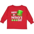 thumbnail image 3 of Inktastic Happy St. Patrick's Day Green Hat and Clovers Boys or Girls Long Sleeve Toddler T-Shirt, 3 of 5
