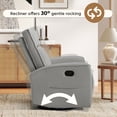 thumbnail image 3 of Bonzy Home 360° Swivel Rocker Recliner Chair, Manual PU Leather Reclining Chair with Side Pocket, Nursery Rocking Chair with Padded Armrest and Backrest for Living Room, Bedroom, Grey, 3 of 8