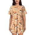 thumbnail image 1 of Fotbe Funny Sushi Conjunto de Pijama Estampado para Mujer, 2 Piezas, Ropa de Dormir con Camiseta de Manga Corta y Shorts Suaves-3X-Large, 1 of 6